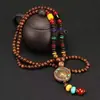 Collar de Xizang Más Vendido Versátil para Hombres y Mujeres Estilo Étnico Vintage Cadena de Lana Accesorios para Ropa Larga de Algodón y Lino Viaje de Madera