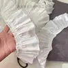 RopaLolita Vintage Blanca Ensanchada Dobladillo de Falda Ropa de Cama para el Hogar Cortinas de Algodón Accesorios de Encaje Plisado