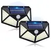 Lámpara solar de 100 LED para exteriores, aplique de pared, luminosa por los cuatro lados, farola pequeña, inducción de cuerpo humano, lámpara de paisaje para jardín, garaje
