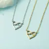Collar de Moda Estilo Coreano con Forma de Corazón, Cadena Corta Versátil para Clavícula, Colgante de Diamante con Forma de Corazón, Accesorio de Colgante Sencillo