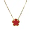 Conjunto de Pulseira, Colar e Brincos de Trevo de Cinco Folhas 13mm Aço Titânio Brincos de Ouro 18K Trevo de Cinco Folhas Empilhável Trevo de Quatro Folhas