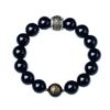 Pulsera de obsidiana dorada negra natural montaña fantasma gastar dinero pulsera de obsidiana para hombre pulsera que no se desvanece
