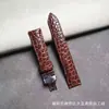 Correa de Cuero Genuino para Hombre Redonda de Cocodrilo y Piel de Vaca Hebilla de Pin Hebilla Mariposa de Doble Pulsación Correa de Reloj Accesorios para Mujer en stock Venta al por mayor