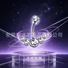 Anillo de Acero Inoxidable para Ombligo con Diamantes, Superventas Transfronterizo, Diseño de Pista de Estrellas de Moda, Joyería Personalizada para Piercings