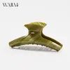 WJia Japón Corea del Sur Francia Francés Ácido Acético Pinza Curva para el Cabello Estampado de Leopardo Pinza Grande Pinza de Tiburón Niños