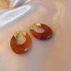 Aretes ovalados irregulares de aguja de plata chapados en oro, aretes elegantes Maillard, aretes retro de moda de alta calidad para mujer