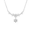 Collar de Trigo Flor para Mujer, Exquisito Lujo Ligero Nicho Imitación Moissanita Colgante Lleno de Diamantes, Cadena Brillante para Suéter Clavícula Joyería