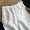¡Altamente Recomendado! Pantalones Blancos de Lino Antiarrugas Estilo Old Money para Mujer, Nuevo Modelo 2026, Cómodos, Transpirables, Corte Relajado