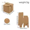 Caja de Dulces Cuadrada Estilo Europeo Transfronterizo Nueva 5*5*5cm Caja de Papel Kraft Retro DIY Caja de Favores para Fiesta Caja de Dulces para Boda