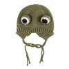 Pet Hat Outono e Inverno Novo Chapelaria Sapo Malha Chapéu de Lã Grande Cão Cabelo Dourado Chapéu Quente à Prova de Vento