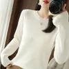 Camiseta Térmica de Manga Larga para Mujer, Nuevo Suéter de Punto Transfronterizo, Hilo de Alma, Suéter de Encaje 2025, Cuello Redondo, Otoño/Invierno