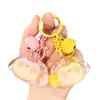 Mini Cabeza de Perro de Acrílico Lilith Llavero de Arena Líquida Muñeca Linda Colgante Destellante Llavero de Regalo