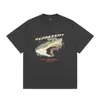 Representar Doberman Cachorro corte reto Manga Curta Meninos Casal High Street Solto Americano Nicho Marca de Moda Verão Camiseta