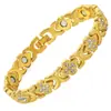Pulsera Magnética Popular Transfronteriza Europea y Americana, Elegante Aleación de Trébol de Lujo Ligero Incrustada con Diamantes, Pulsera Magnética de Una Fila para Mujer