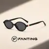 Óculos de Sol Femininos Europeus e Americanos com Armação Oval Pequena Moda para o Dia a Dia Óculos de Sol com Proteção UV Masculinos Tendência