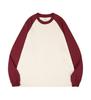 Suéter de punto de algodón puro estilo Hong Kong para hombre y mujer, primavera y otoño, retro americano para pareja, sencillo de cuello redondo y manga larga