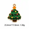 Componentes de Brinco, Pulseira, Pingente e Acessórios DIY de Liga de Metal com Gotejamento de Óleo de Desenho Animado Transfronteiriço de Papai Noel, Rena, Árvore e Floco de Neve