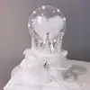 Día de San Valentín Diosa Decoración para Hornear Pasteles Corona de Celebridad de Internet Adornos de Bola de Cristal de Mousse Falda Hermosa de Gasa de Encaje