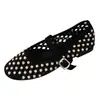 Sapatos de Verão 2026 Vazados Respiráveis Sem Fadiga com Apliques de Strass e Sapatos Mary Jane de Tira Única para Mulheres, Sapatilhas Fashion para Mulheres