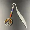 Marcador de Página Árvore da Vida Pedra Colorida Série Pena de Cristal Jade Retrô Fonte de Comércio Exterior Transfronteiriça Amazon eBay