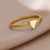 Anillo de Acero Inoxidable Chapado en Oro Transfronterizo para Mujer, Cruz, Luna, Anillo Geométrico Liso, Anillo de Pareja, Patrón Geométrico en Forma de Corazón