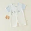 Ropa de Verano para Bebé Todo en Uno de Algodón Sin Huesos Ropa de Casa Fina de Manga Corta para Bebé Ropa para Aire Acondicionado para Bebé Ropa para Gatear