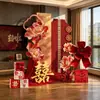 Conjunto de decoração de quarto de casamento para casamento e noivado, decorações para casa nova para a sala de estar dos noivos, enfeites em placa de KT, roupão de banho, adereços para fotos e decorações de personagens felizes