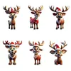 Set de Colgantes Decorativos Navideños Planos de Acrílico Populares Transfronterizos de Ciervo de Dibujos Animados 2D