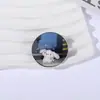 Lindos Accesorios Periféricos para Noches Lluviosas, Perro de Orejas Grandes, Cachorro Blanco, Broche Temático de Mascotas, Insignia Metálica Conmemorativa Regalo