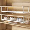Sapateira Retrátil, Armário de Sapatos Doméstico, Divisória em Camadas, Suporte de Sapatos, Cesta Suspensa, Rack de Armazenamento Fácil de Instalar, Organizador de Sapatos