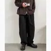 Calça Calça Calça Marrom Marrom Retrô Estilo Americano Transfronteiriça Calça de Perna Larga Perna Reta Solta Masculina Primavera e Outono Calça Casual
