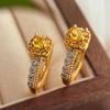 Atmósfera de otoño e invierno simulación anillo de diamante amarillo anillo de azúcar