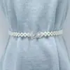 Cadena de Cintura con Pedrería y Perlas Estilo Coreano para Mujer Decoración de Vestido de Moda Cinturilla Elástica Floral para Mujer