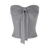 Top Tubinho com Laço para Mulheres no Verão, Top Vermelho Doce de Menina Sexy e Luxuoso para Uso Externo