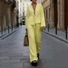 2026 Ropa Europea y Americana Transfronteriza para Mujer Primavera y Otoño Nueva Moda Cárdigan Camisa de Corbata Pantalones Largos Conjunto de Moda Casual Holgado