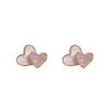 Venta caliente transfronteriza de AliExpress aretes de botón con forma de corazón y circonita, concha blanca, joyería de oreja asimétrica de moda para el trabajo, dulce amor