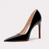 Estoque Disponível Dropshipping Enviado de Huizhou Salto Alto Vazado Lateral Solado Vermelho Scarpin Feminino
