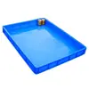 Contenedor de plástico extra grande para volteo, caja de plástico, charola cuadrada, charola comercial, charola rectangular para piezas, charola poco profunda, charola industrial de plástico