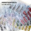 6 Bolsos Redondo Plano Diamante Cor Branca Diamante de Unha Cristal de Vidro DIY Travessia de Fronteira Joia de Unha de Natal Atacado