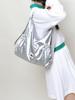 Otoño 2026 Nuevo Bolso Plateado Bolso Tote Bolso de Hombro de Nylon para Mujer Estilo Coreano Bolso de Niña Bolso de un Solo/Doble Hombro