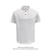 Nueva Camiseta de Manga Corta de Verano 2026 para Hombre Casual Moderna Patchwork Tendencia Americana Camiseta con Cuello Alto