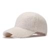 [Personalizado al por mayor] Gorros cálidos de otoño e invierno para mujer, Gorra de béisbol de color sólido de forro polar teddy con logotipo bordado, Gorra de pico de pato lisa