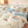Conjunto de Quatro Peças Renda Estilo Princesa Coreana para Cama 2025 Capa de Edredom Doméstica Lençóis Roupa de Cama para Estudante Conjunto de Três Peças