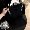 Top de Punto de Seda de Hielo para Mujer con Tacto de Alta Gama, Mangas Cortas con Perlas, Nuevo Estilo Primavera/Verano 2026, Diseño Hueco, Top Moderno de Tallas Grandes, Camiseta Base