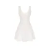 Vestido Blanco Hueco de Seda de Hielo con Flor Blanca Pequeña, Primer Amor Shuhulei, para Mujer, Verano, Delgado, Ajustado a la Cintura