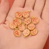Retenção de cor forte acessórios cor de areia dourada joias diy ouro antigo pingente gota de óleo palavra da sorte pulseira pulseira cordão colar pingente pingente ornamentos