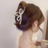Principios de la primavera 2023 nuevo dulce elegante elegante Perla Pedrería grande recogido cabello espalda lazo clip