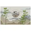 Estilo moderno nuevo estilo chino rejilla papel tapiz pintura a tinta paisaje sala de té pared de fondo modelado mural decorativo tela de pared tridimensional 3D