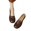 Zapatos de mujer de tacón alto gruesos de cuero suave, corte bajo, nuevos zapatos Mary Jane otoño 2026, punta redonda, zapatos slip-on retro franceses
