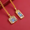 Mini Xizang Thangka Zakiram Patrón Reemplazable Día Siguiente y Vida Presente Colgante de Collar Thangka de Acero de Titanio para Hombres y Mujeres